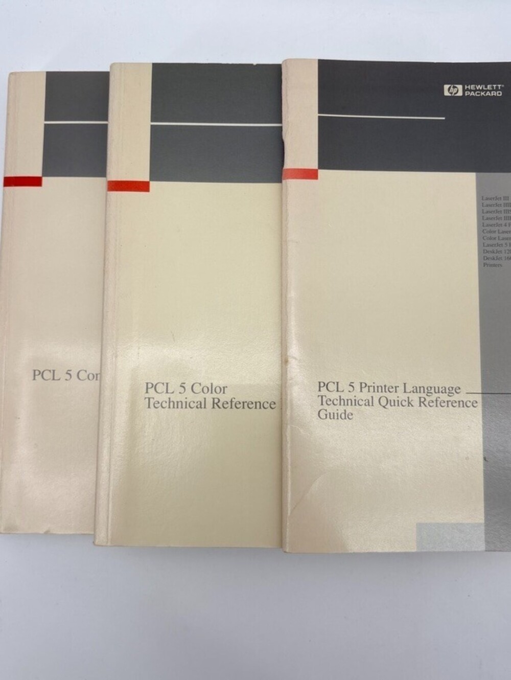 3 Books 1996 HP PCL5 Comparison Guide/Printer Language/Color Technical Reference